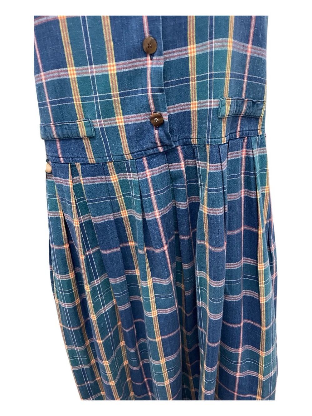 Carrol Reed Plaid Sleeveless Cotton Summer Dress, 10 - Picture 5 of 8